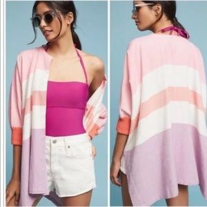 Hei Hei Anthropologie Kaden Oversized Kimono Cover Up Striped One Size